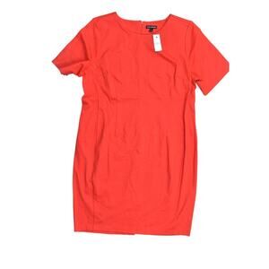 NEW Lane Bryant Red Shift Dress Size 18 Plus NWT Midi Short Sleeve
